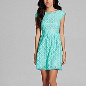Kensie Turquoise Lace Cap Sleeve Dress